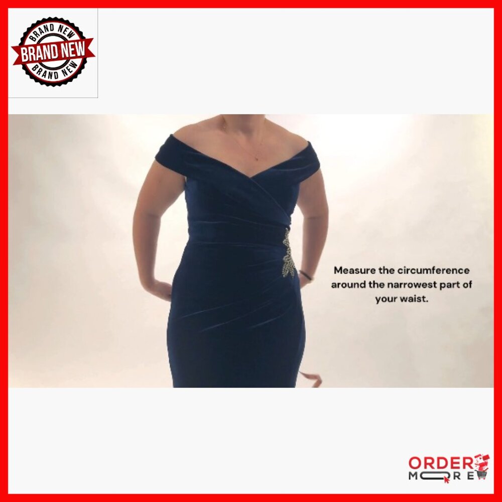 Maxi Formal Dress with Pockets, Tie Belt, 3/4 Sleeves, Zipper Closure - Picture 4 of 5